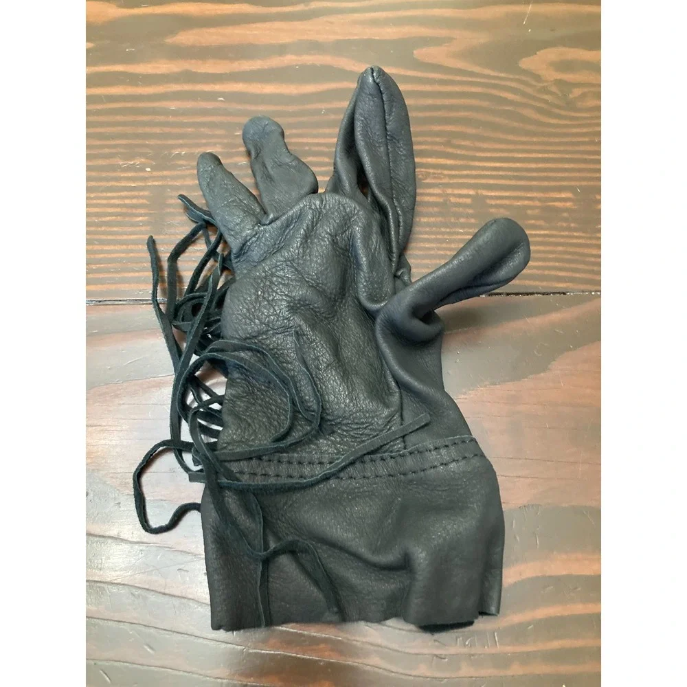 Geier Glove Co Black Gloves Size XS - Made in USA - Fringes - Leather